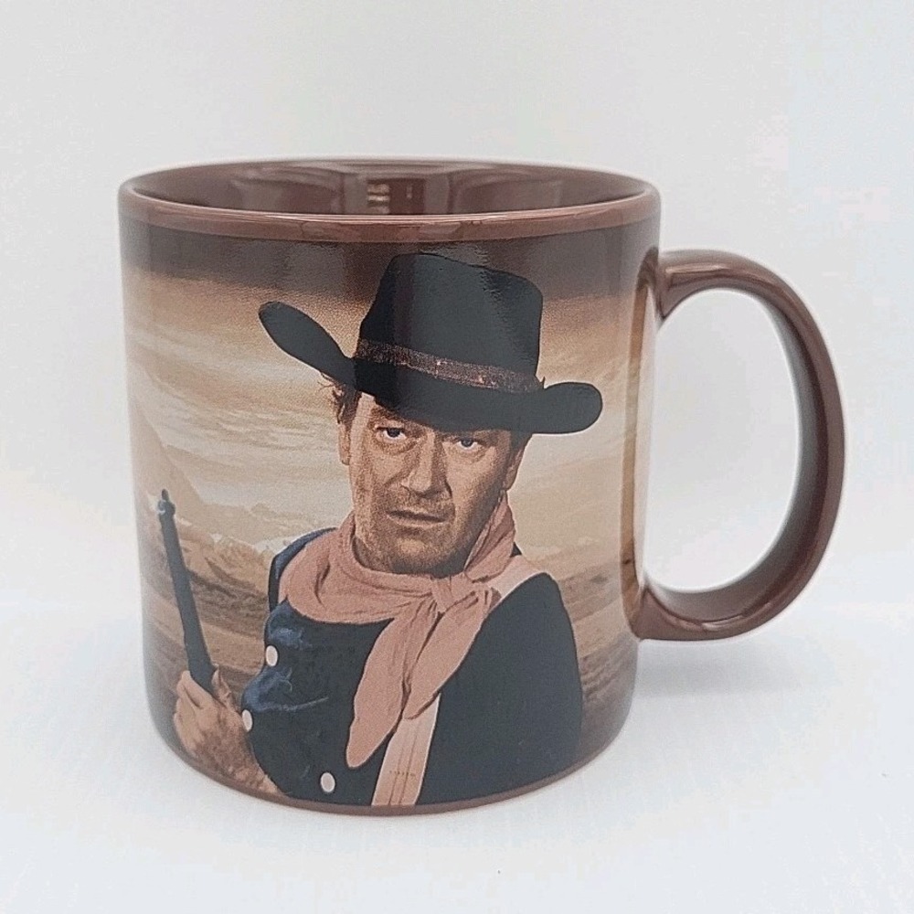Vandor John Wayne Brown Mug 'Out Here A Man Settles His‎ Own Problems' 16 oz
